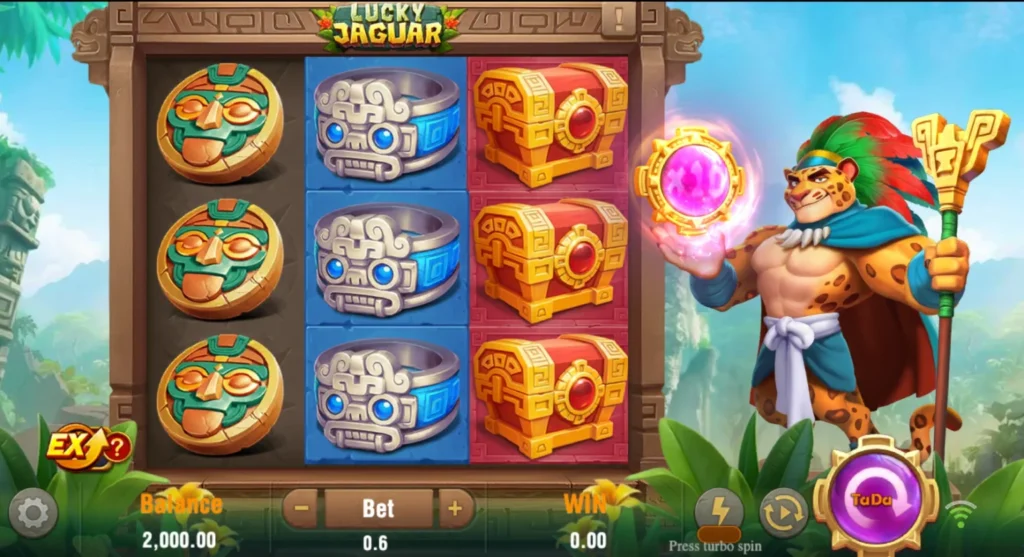 Screenshot of the main gameplay of the Lucky jaguar game